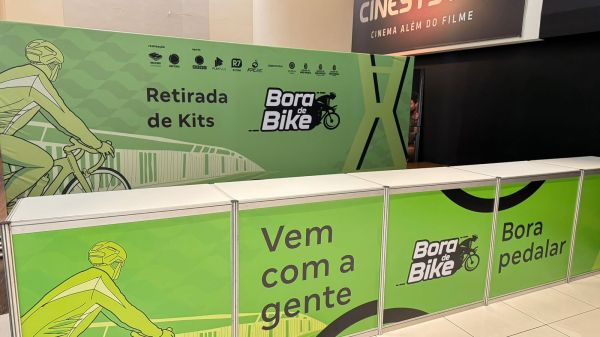 Backdrop e balcão para evento Record 